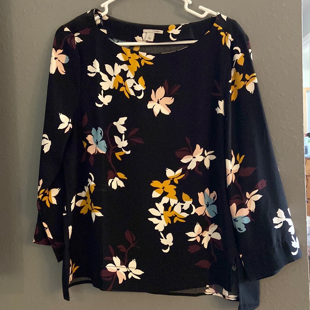 Floral quarter sleeve blouse